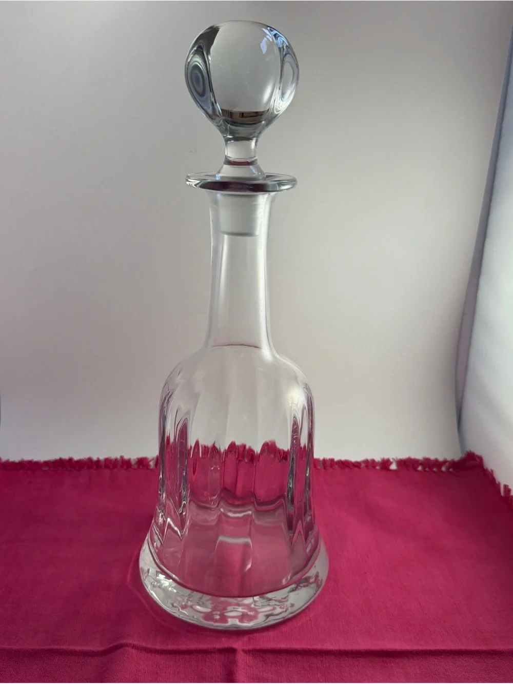 Vintage Hand Blown Bell Shaped Decanter Crystal with Stopper